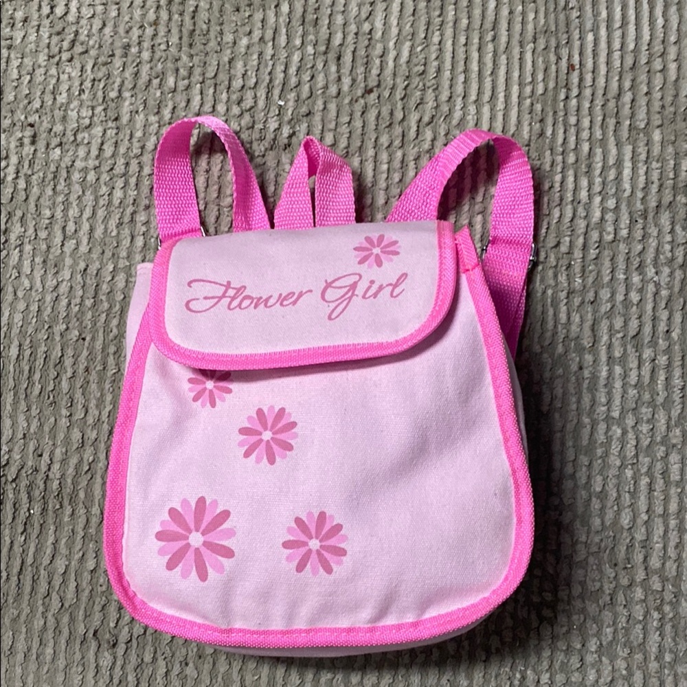 Pink Flower Girl Bag with Decorative Design